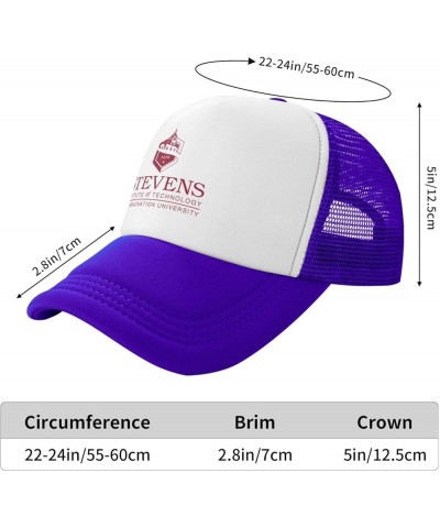 Stevens Institute of Technology Trucker Hats for Both Men and Women - Mesh Baseball Snapback Hats Purple $9.03 Baseball Caps