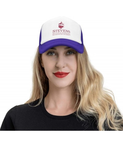 Stevens Institute of Technology Trucker Hats for Both Men and Women - Mesh Baseball Snapback Hats Purple $9.03 Baseball Caps