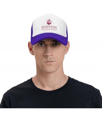 Stevens Institute of Technology Trucker Hats for Both Men and Women - Mesh Baseball Snapback Hats Purple $9.03 Baseball Caps