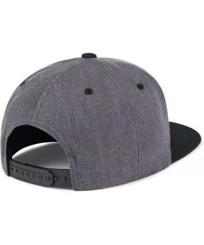 Frog Embroidered Yupoong Flat Bill 6 Panel Snapback Hat Pond Dark Heather/Black $17.09 Baseball Caps