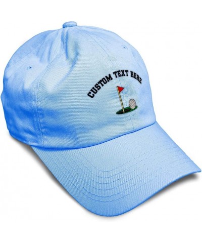 Soft Baseball Cap Golf Ball on Green Olympics Sports Event Dad Hats for Men & Women Light Blue Personalized Text Here $17.10 ...