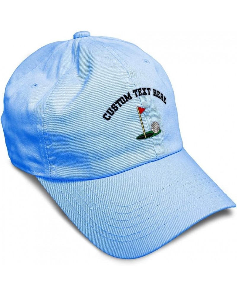 Soft Baseball Cap Golf Ball on Green Olympics Sports Event Dad Hats for Men & Women Light Blue Personalized Text Here $17.10 ...