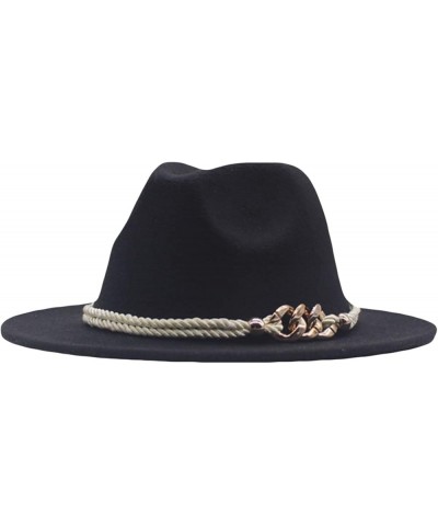 Classic Wool Fedora for Women Panama Jazz Hat Wide Floppy Bucket Fashion Elegant Belt Buckle Party Cap Orange $16.74 Fedoras