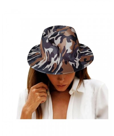 Featur123C Hat for Casual,Fashion Unisex Tie-Dye Printed Hat for Women Mens,Wide Jazz Hat Tie-Dye Hat for Party Costumes 01co...