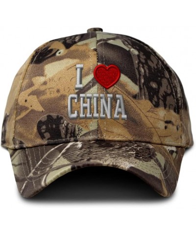 Camo Baseball Cap I Love China I Love Cotton Hunting Dad Hats for Men & Women Forest Tree Khaki $12.90 Baseball Caps