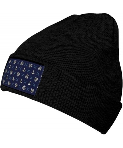 Nautical Themed Winter Warm Hat Knitted Slouchy Beanie Skull Cap for Men Women Nautical Pattern $9.87 Skullies & Beanies