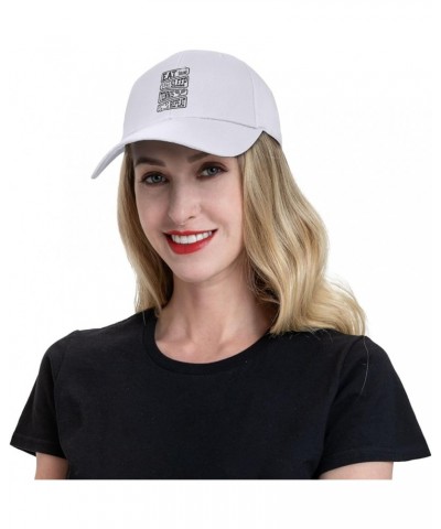 Eat Sleep Tennis Repeat Baseball Cap for Men Women Dad Hat Classic Adjustable Golf Hats White $10.50 Baseball Caps