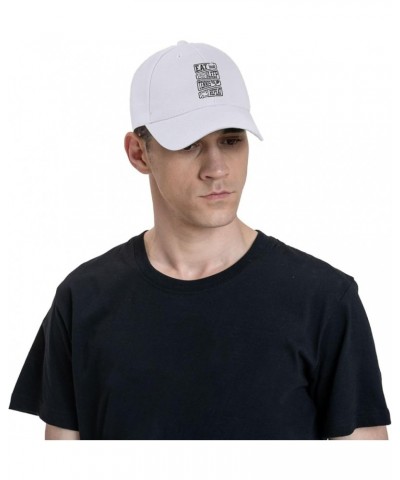 Eat Sleep Tennis Repeat Baseball Cap for Men Women Dad Hat Classic Adjustable Golf Hats White $10.50 Baseball Caps