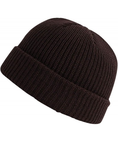 Unisex Slouchy Winter Ski Beanies Casual Soft Warm Hip Hop Caps Knit Winter Cuffed Caps Men Women Sport Beanie Hat Brown $7.1...