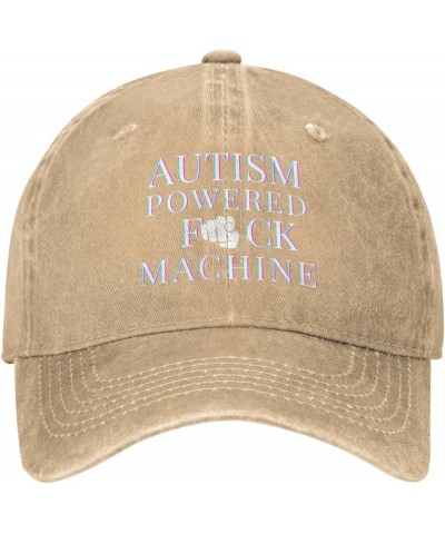 Autism Powered-Fuck Machine Hat Autism Awareness Trucker Hat Funny Quote Baseball Cap for Men Women Black Brown $9.75 Basebal...