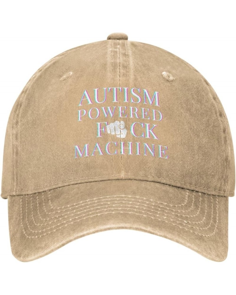 Autism Powered-Fuck Machine Hat Autism Awareness Trucker Hat Funny Quote Baseball Cap for Men Women Black Brown $9.75 Basebal...