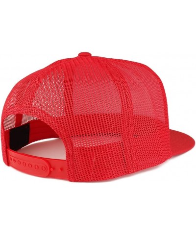 Small Number 99 Embroidered 5 Panel Flatbill Trucker Cap Red $13.12 Baseball Caps