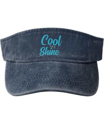 Cool and Shine Sun Visor Hats for Women Men Sun Hat Cotton Golf Hat Vintage Baseball Cap Navy Blue $11.33 Visors