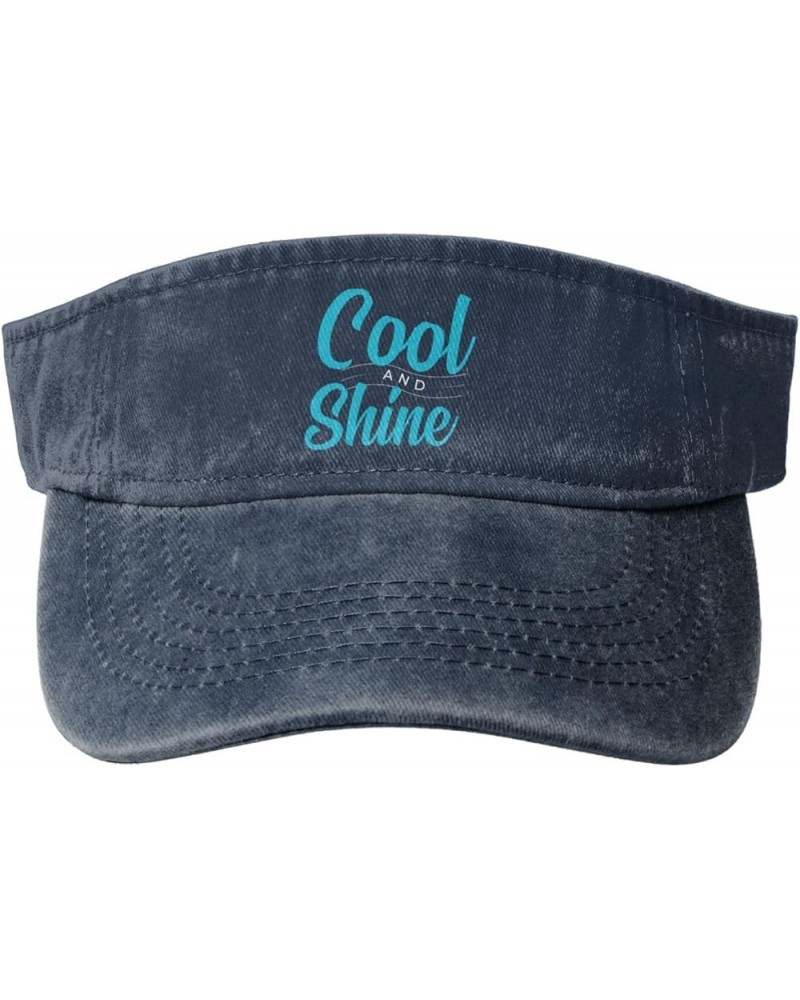 Cool and Shine Sun Visor Hats for Women Men Sun Hat Cotton Golf Hat Vintage Baseball Cap Navy Blue $11.33 Visors