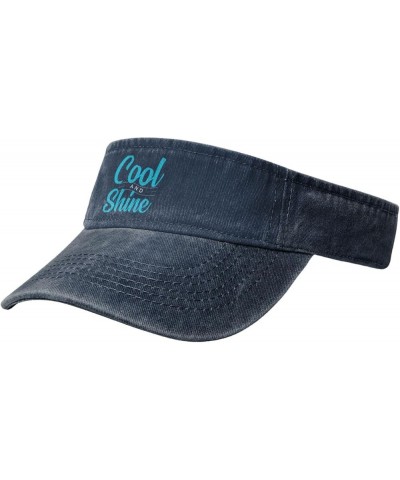 Cool and Shine Sun Visor Hats for Women Men Sun Hat Cotton Golf Hat Vintage Baseball Cap Navy Blue $11.33 Visors