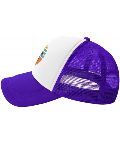 Vintage Penguin Mesh Baseball Cap, Adjustable Trucker Hat Snapback Classic Hat for Men Women Purple $9.65 Baseball Caps