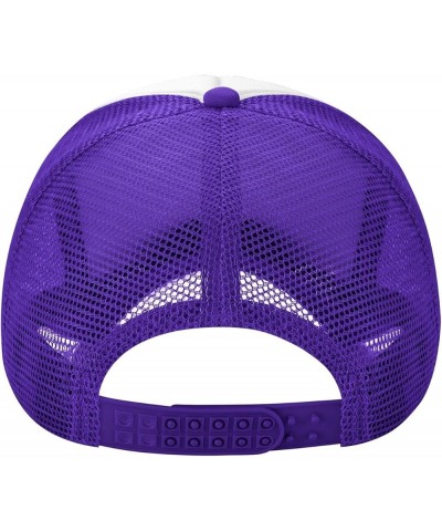 Vintage Penguin Mesh Baseball Cap, Adjustable Trucker Hat Snapback Classic Hat for Men Women Purple $9.65 Baseball Caps