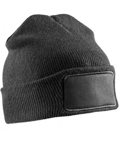 Unisex Adult Double Knit Beanie Black $8.42 Skullies & Beanies