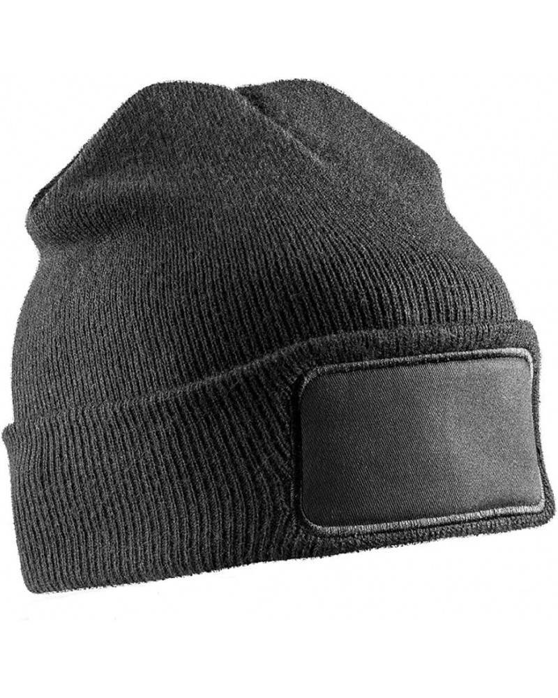 Unisex Adult Double Knit Beanie Black $8.42 Skullies & Beanies