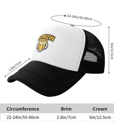 DePauw University Logo Trucker Hats for Both Men and Women - Mesh Baseball Snapback Hats Black $9.67 Baseball Caps