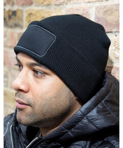 Unisex Adult Double Knit Beanie Black $8.42 Skullies & Beanies