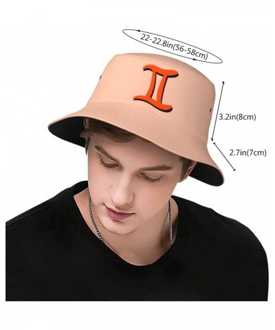 Zodiac Sign Gemini Symbol Bucket Hat for Women Men Bucket Hats Summer Sun Hats Beach Travel Fishing Golf Cap Black $11.27 Buc...