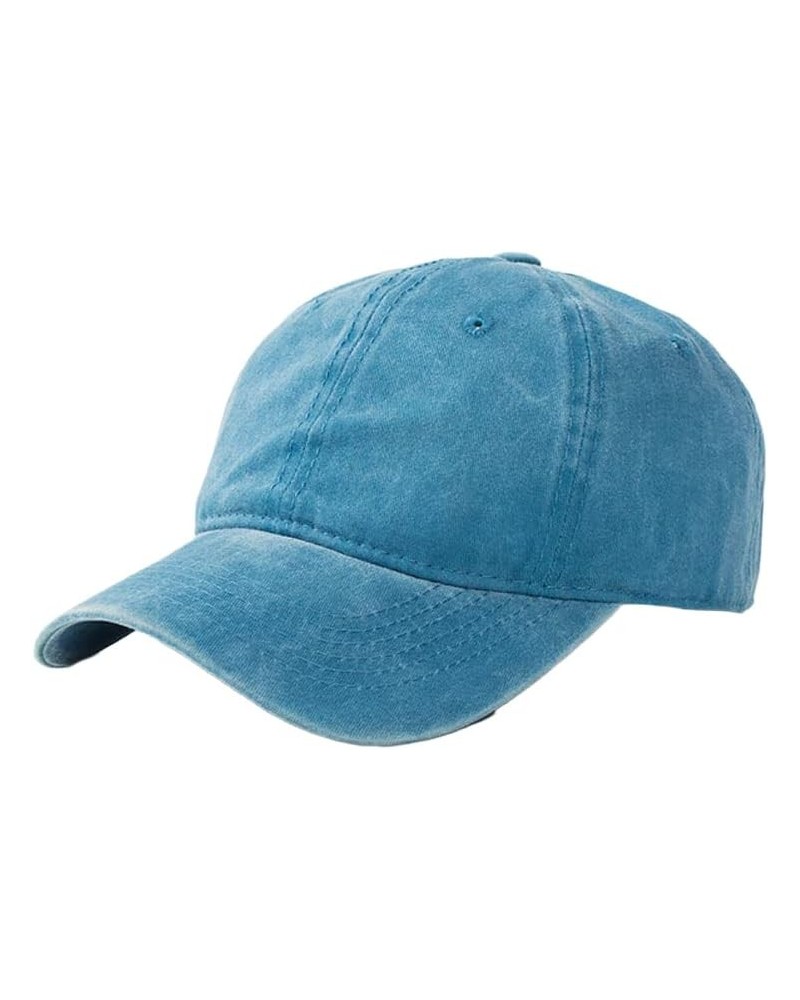 Unisex Baseball Cap Vintage Washed Denim Outdoor Hat Relaxed Adjustable Cap for Men Women A-blue $9.23 Baseball Caps