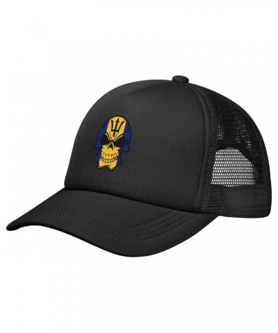 Skull Barbados Flag Baseball Cap Adjustable Casual Mesh Hats Duck Tongue Hat for Men Women5 Black $12.08 Baseball Caps