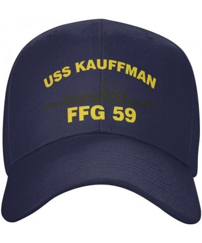 USS Kauffman FFG 59 Flag Denim Hats Baseball Caps Fisherman's hat Knitted hat Navy Blue $13.79 Baseball Caps