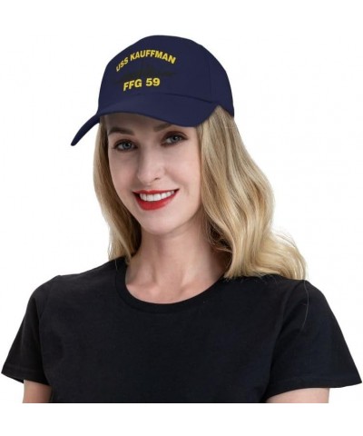 USS Kauffman FFG 59 Flag Denim Hats Baseball Caps Fisherman's hat Knitted hat Navy Blue $13.79 Baseball Caps