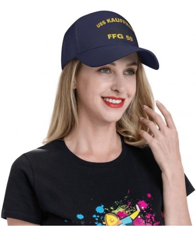 USS Kauffman FFG 59 Flag Denim Hats Baseball Caps Fisherman's hat Knitted hat Navy Blue $13.79 Baseball Caps