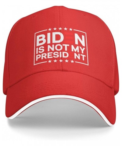 Hat Anti Biden is Not My President Biden Won Election Baseball Cap Men Trucker Hat Women Sun Hat Ponytail Hat Black Red $11.1...