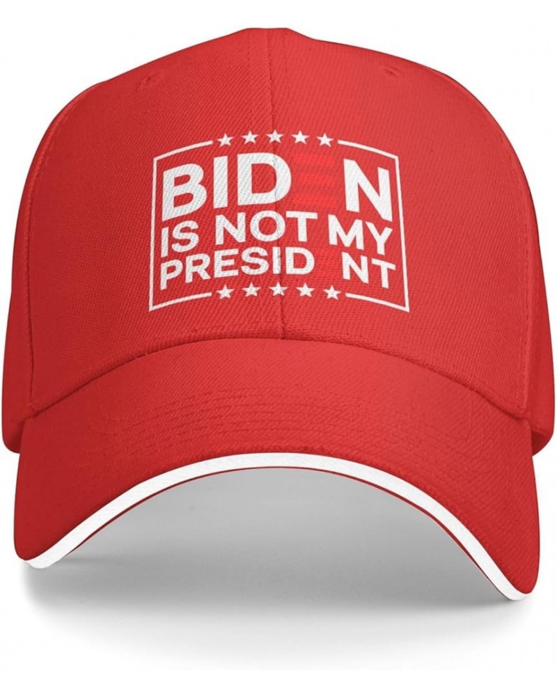 Hat Anti Biden is Not My President Biden Won Election Baseball Cap Men Trucker Hat Women Sun Hat Ponytail Hat Black Red $11.1...