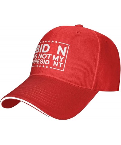 Hat Anti Biden is Not My President Biden Won Election Baseball Cap Men Trucker Hat Women Sun Hat Ponytail Hat Black Red $11.1...