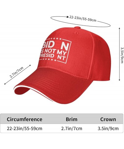 Hat Anti Biden is Not My President Biden Won Election Baseball Cap Men Trucker Hat Women Sun Hat Ponytail Hat Black Red $11.1...