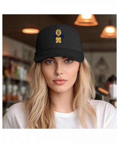 Skull Barbados Flag Baseball Cap Adjustable Casual Mesh Hats Duck Tongue Hat for Men Women5 Black $12.08 Baseball Caps