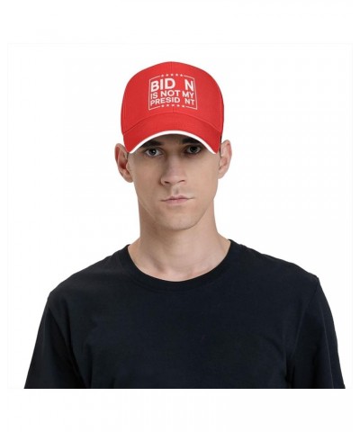 Hat Anti Biden is Not My President Biden Won Election Baseball Cap Men Trucker Hat Women Sun Hat Ponytail Hat Black Red $11.1...