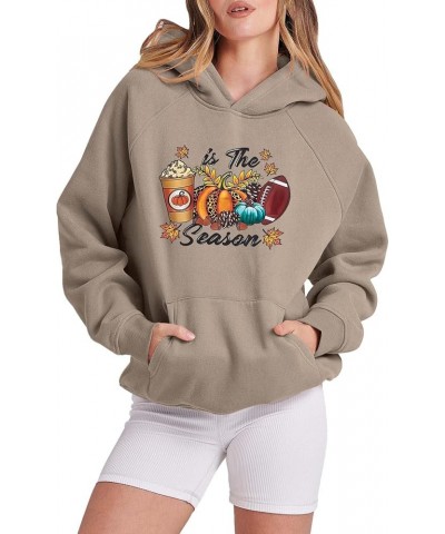 Womens Sweaters with Hood Long Sleeve Casual Hooded Sweatshirt Warm Top Womens Plain Hooded Sweatshirt Khaki $20.63 Skullies ...