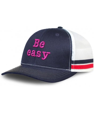 Trucker Hat Baseball Cap Be Easy Cotton Dad Hats for Men & Women Navy White Stripes $12.04 Baseball Caps