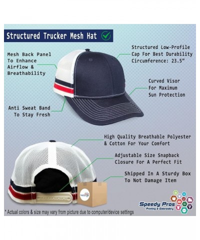 Trucker Hat Baseball Cap Be Easy Cotton Dad Hats for Men & Women Navy White Stripes $12.04 Baseball Caps