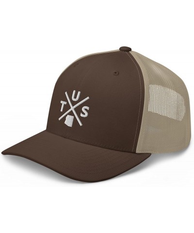 Retro Tucson Trucker Hat Mesh Tus Cross Trucker Cap Brown/ Khaki $15.50 Baseball Caps