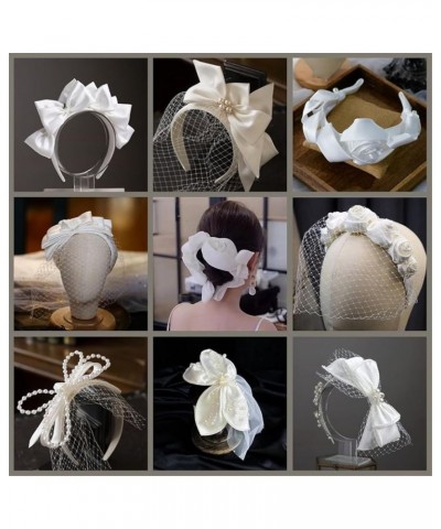 White Bridal Hairband Mesh Satin Bow Headband Vintage Fairy Bridal Wedding Hair Accessory per photo3 $19.31 Headbands