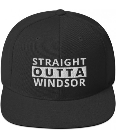 Straight Outta Windsor Snapback Hat California Black $22.59 Baseball Caps