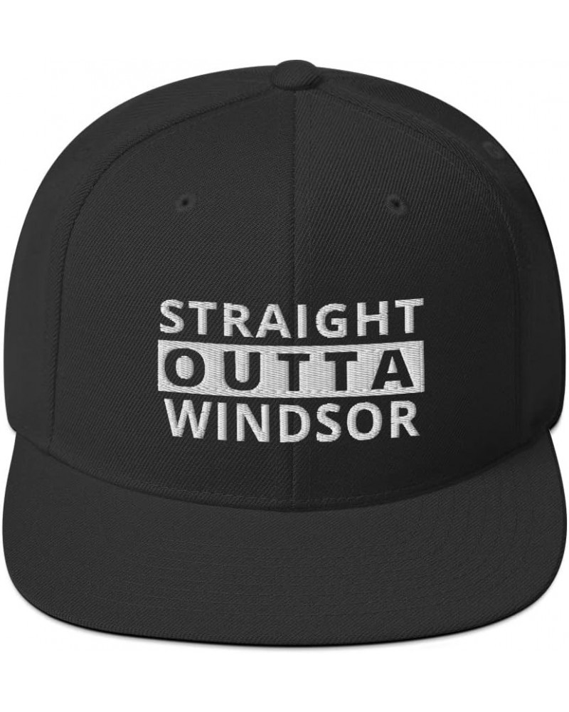 Straight Outta Windsor Snapback Hat California Black $22.59 Baseball Caps