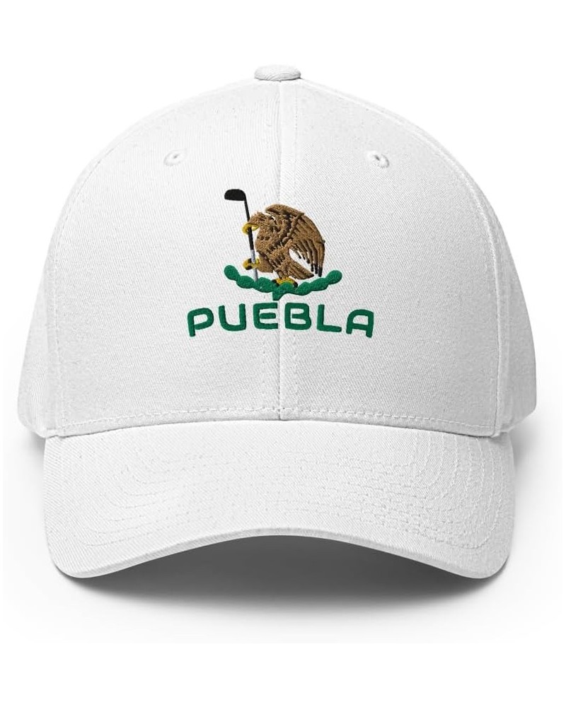 Golf Master Hat - Mexico Eagle - Puebla [White] [Flex fit] White $22.62 Baseball Caps