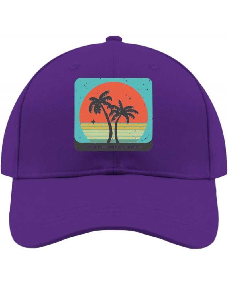 hat Sunset Womens Baseball hat Happy dad hat Gifts for Grandma Golf Cap Purple $9.75 Baseball Caps