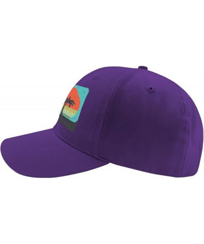 hat Sunset Womens Baseball hat Happy dad hat Gifts for Grandma Golf Cap Purple $9.75 Baseball Caps