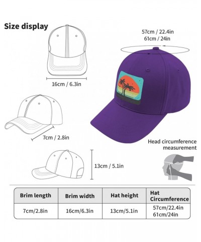 hat Sunset Womens Baseball hat Happy dad hat Gifts for Grandma Golf Cap Purple $9.75 Baseball Caps