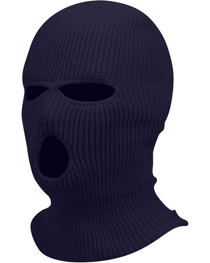 3 Hole Ski Mask Balaclava Knitted Balaclava Beanie Hat Ski Mask Balaclava Windproof Womens Balaclava Ski I44_navy $6.71 Balac...