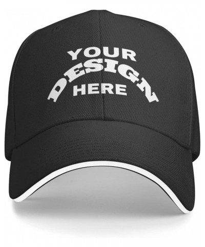 Custom Caps Add Your Custom,Custom Photo Caps,Add Your Own Text and Design,Classic Mens Womens Personalized Baseball Cap Blac...